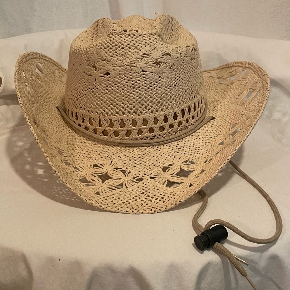 Woven Straw Cowboy Hat - Natural - Women’s Sun Hat